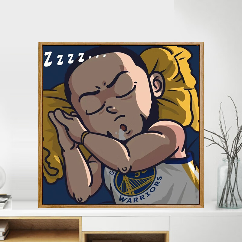 朴珀妮数字油画diy画画nba篮球明星勇士库里手工手绘卡通人物填色装饰