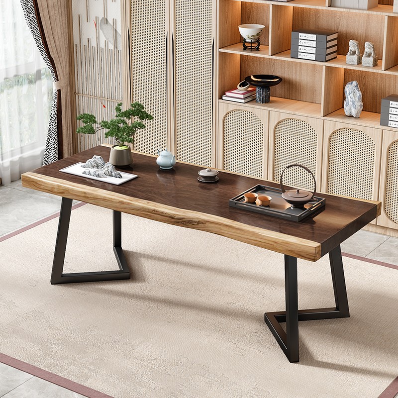 昊匠实木茶桌椅组合家用客厅茶台简约现代大板桌功夫茶几茶餐桌两用