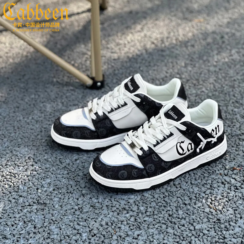 卡宾男鞋冬季新款潮牌鞋子男百搭时尚男士板鞋轻便软底运动鞋男休闲鞋 黑色【情侣款】 39