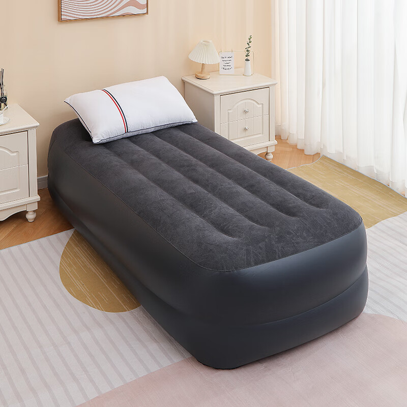 INTEX 64122内置电泵带枕头 单人充气床垫 双层豪华加厚加高睡垫气垫床