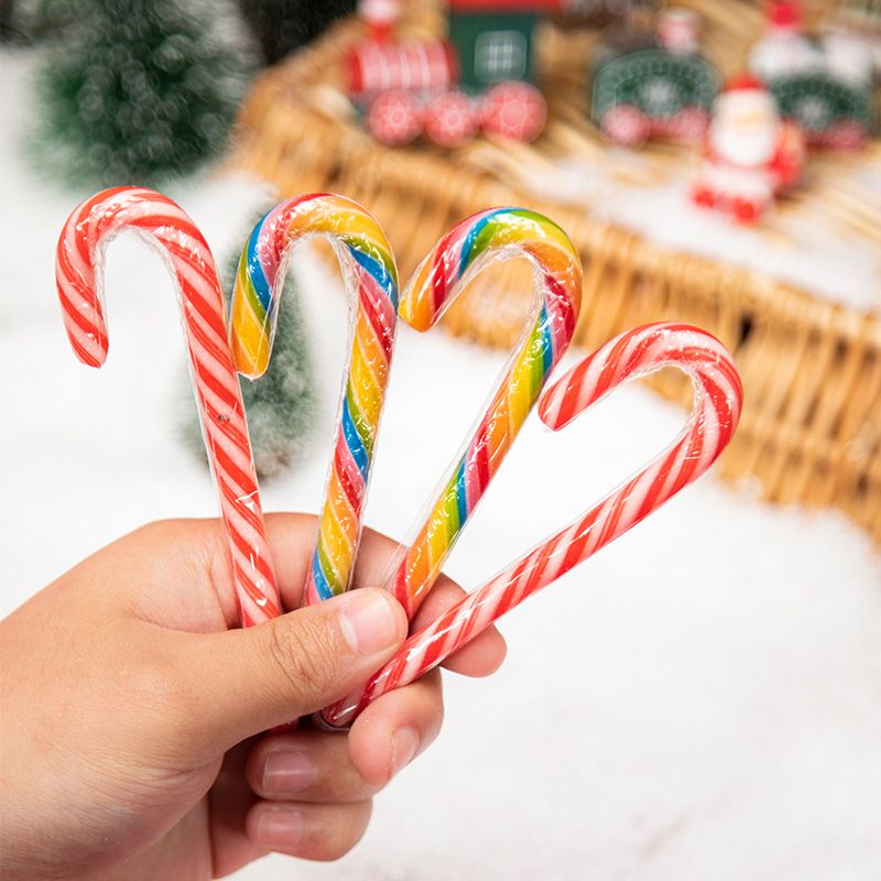 食芳溢圣诞节圣诞糖果拐杖创意网红散装礼物拐棍儿童棒棒糖圣诞礼物零食 活动中：圣诞拐杖糖带塑封包装 95g*1盒