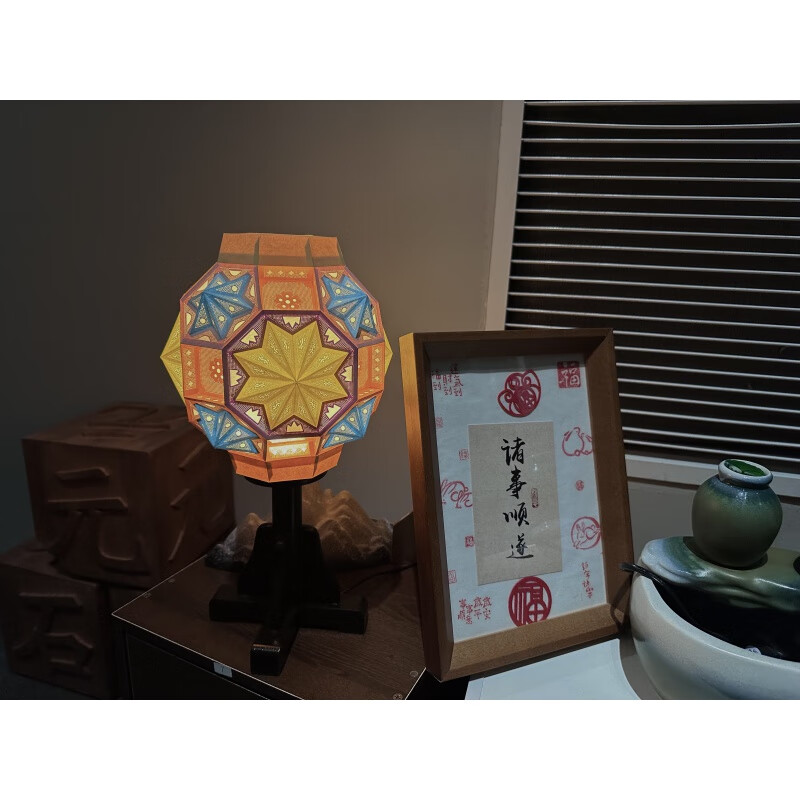 oqb非遗盒子灯首批仙居花针刺无骨花灯菊花灯礼盒装 台灯礼盒装