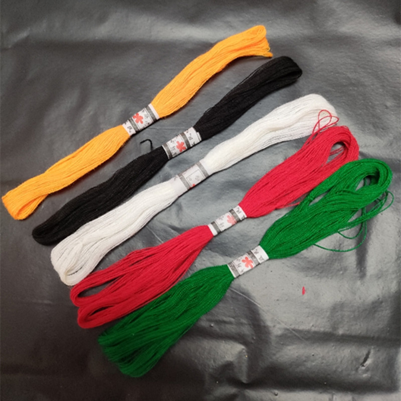 棉线绳棉线红黄绿黑白五色线七彩线结婚红绿线-奔新农 棉线 红绿黑白