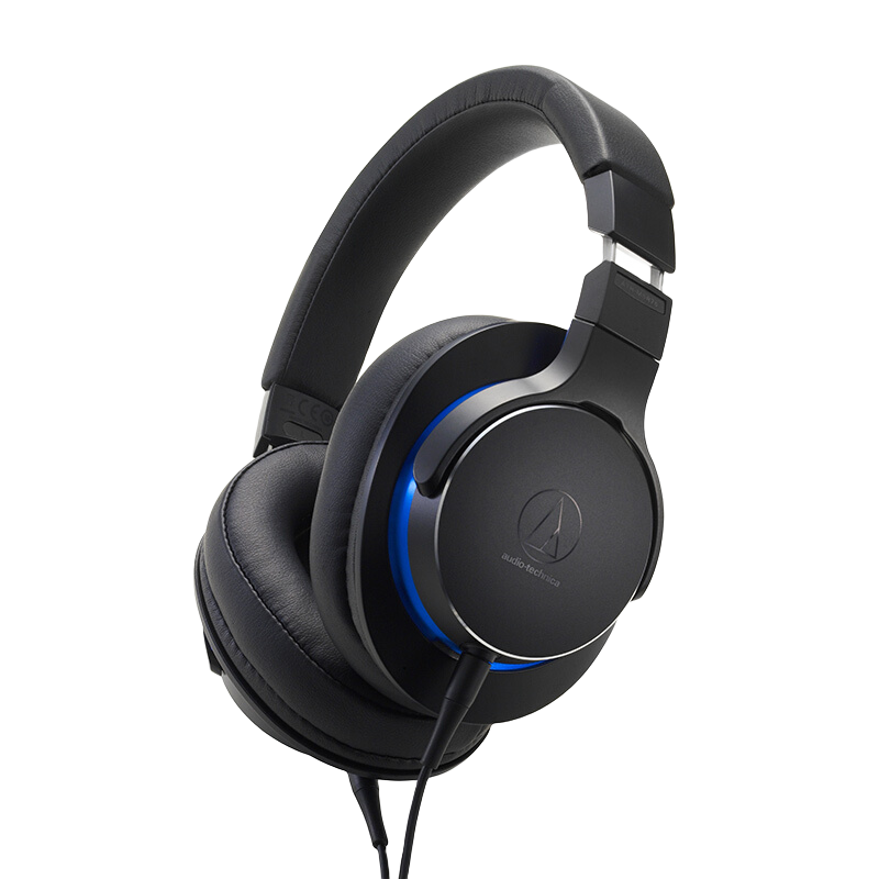 audio-technica 铁三角 ATH-MSR7b 耳罩式头戴式动圈有线耳机 黑色 4.4mm平衡