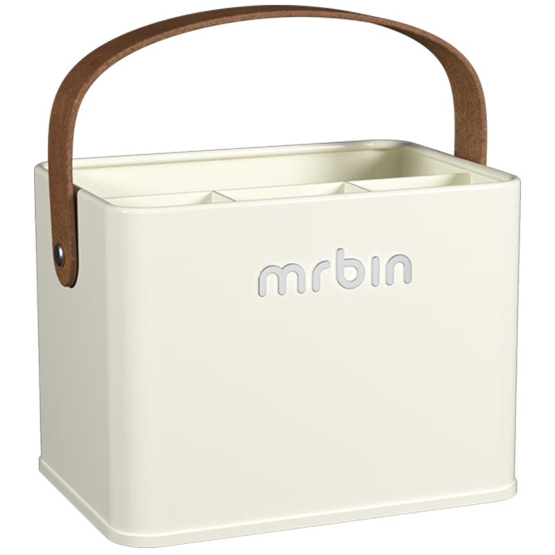 麥桶桶（Mr.Bin）收納盒廚房桌面茶幾遙控器收納筒化妝刷子奶油風(fēng)筆筒帶提手 桌面美搭 #收納盒+彈簧紙/巾/盒