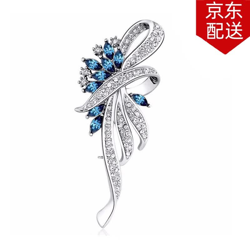 timebetter高档胸针女简约气质轻奢胸花西装配饰精美包装生日礼物【曼舞】 标准版（合金材质）/鸢尾蓝 默认1