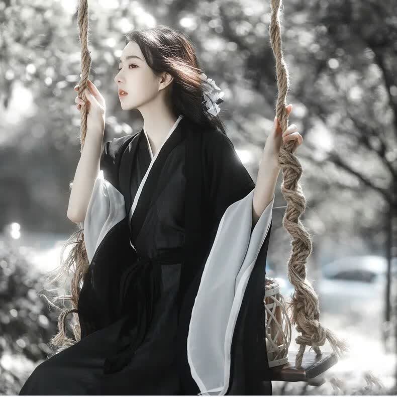 绮岑神明少女裙夏季汉服女夏古装侠女魏晋风直裾大袖衫交领古风襦裙夏