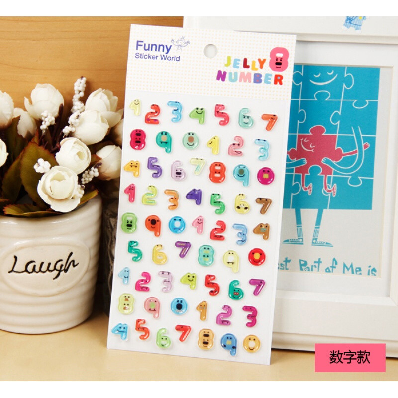数字贴 字母贴卡通表情贴1cm数字英文字母 记相册键盘贴纸 数字款 一