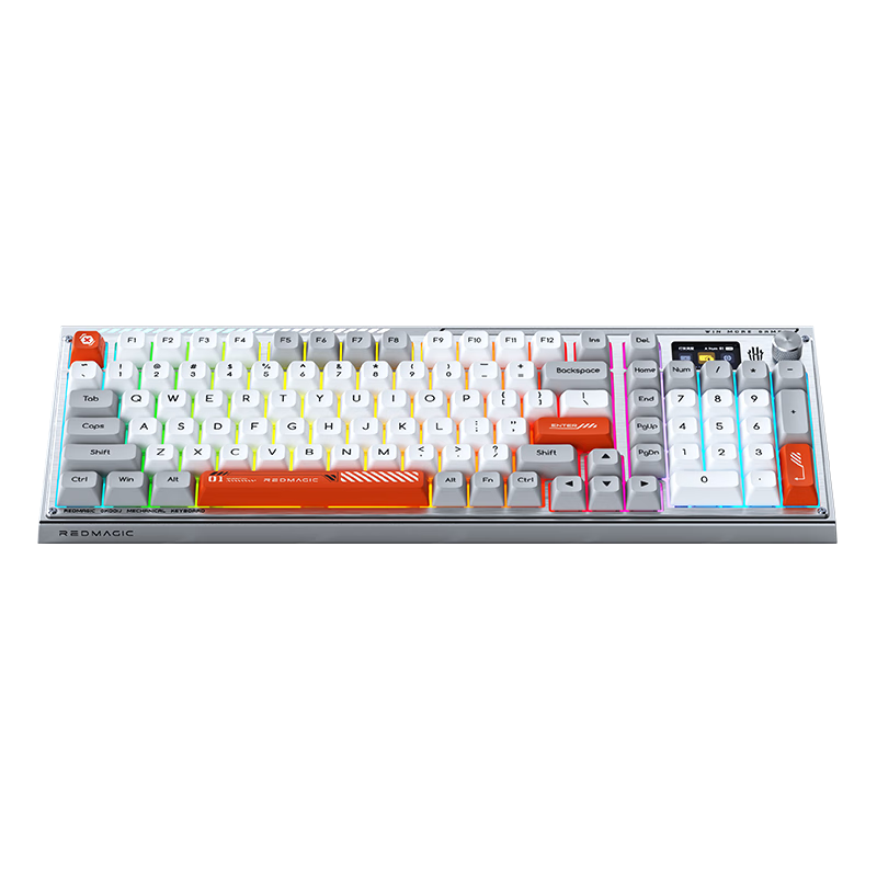 nubia 努比亚 红魔系列 GK001J 100键 2.4G蓝牙 多模无线机械键盘 氘锋银翼 TTC烈焰雪轴 RGB