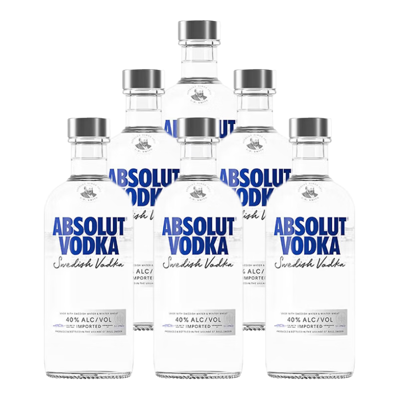 ���Է��ؼ�������ѡ Absolut Vodka ���Է��ؼ�ԭζ�������500mlһƿһ�� 500mL 6ƿ