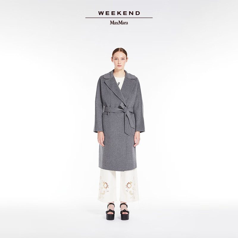 Weekend Max Mara【甄选惠享】 女装绵羊毛系带大衣5016033906 中灰色 36