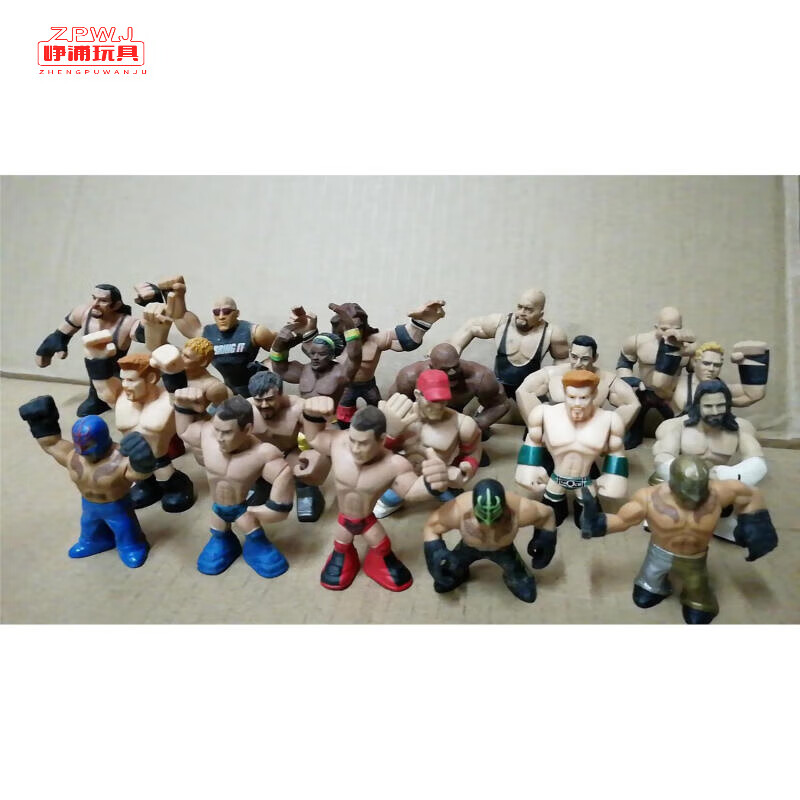 筱婵Q版人偶 WWE摔跤手人偶模型 送葬者 罗曼雷恩斯约翰塞纳迪安手办 散货20个 均码
