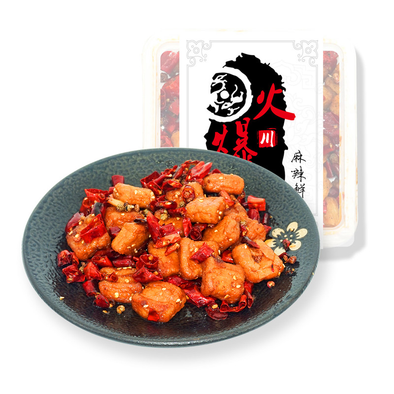 福成美食家 火爆鱼豆腐150g/盒 麻辣 夜宵小吃 零食 方便菜速食 加热即食 快手菜 辣子鸡