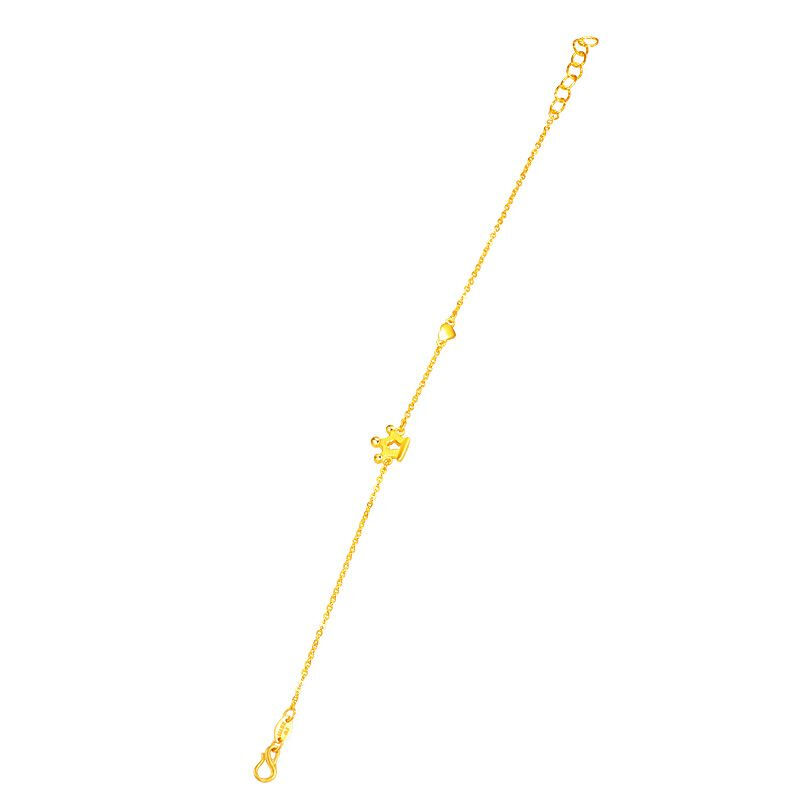 菜百首饰 黄金手链 足金皇冠黄金手链 计价 约2.70克约17厘米