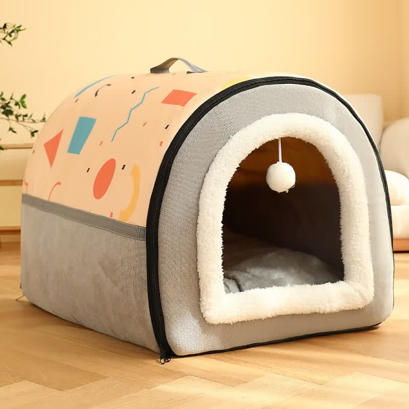 KimPets狗窝大型犬冬天保暖狗狗床可拆洗冬季猫窝狗屋四季通用宠物用品 黄灰拼接色 中号【50*39*36cm适合15斤内】使用感如何?