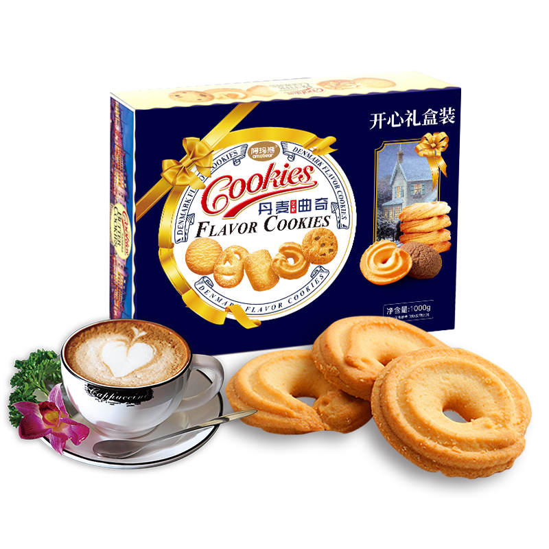 阿玛熊丹麦曲奇礼盒营养早餐代餐宫廷小桃酥独立包桃酥