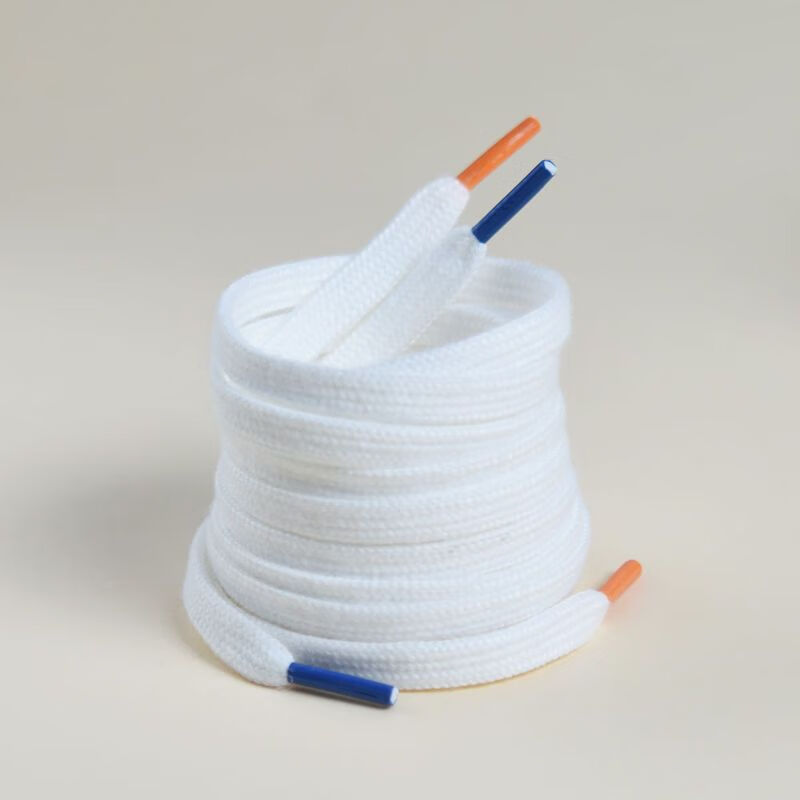 2023新款鞋带纯棉质白色双层彩色鞋带头小白鞋男女款配饰装饰潮搭 蓝