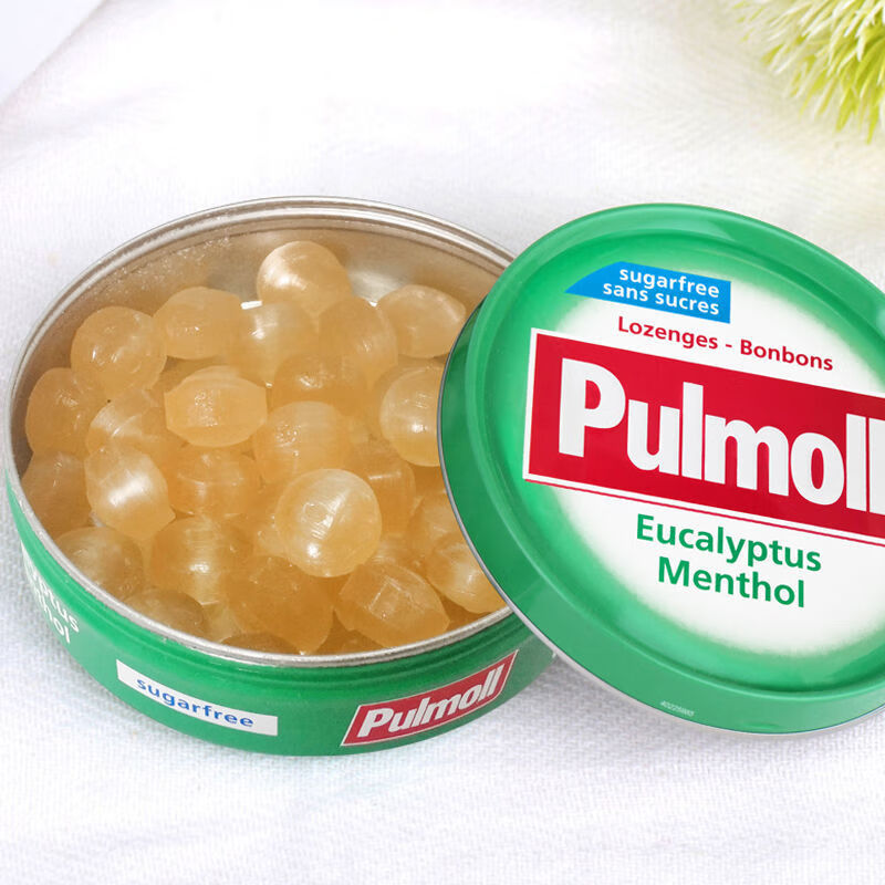 酷发薄荷糖 Pulmoll 飚摩无蔗糖硬糖 原装水果糖零脂 【一盒】桉叶特强薄荷糖45g