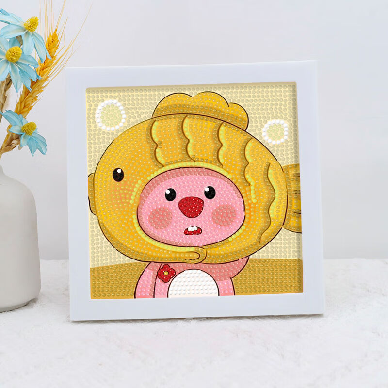 矢向loopy钻石画新款可爱海狸钻石贴画diy带框手工贴钻卡通海狸儿童益