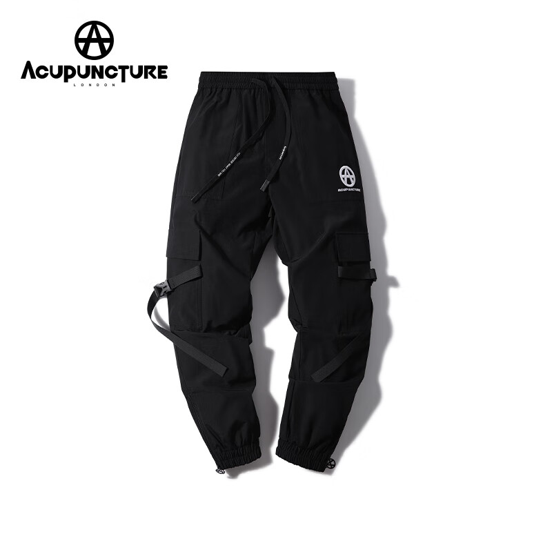 acupuncture情侣款2021年秋季工装裤束脚帅气 111黑色 s