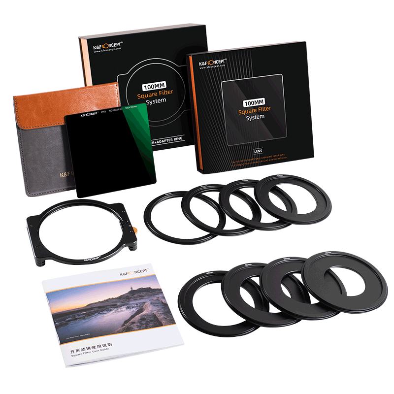 K&F Concept 卓尔方形滤镜套装100mmND减光镜方片风光镜中灰密度镜 适用于单反 ND1000 减光10档ND3.0（100x100
