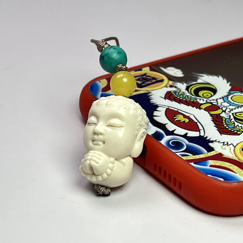 埃落芙(ailuofu)编织配饰佛宝宝如来佛小萌多宝顶珠 猛犸项链手机挂件