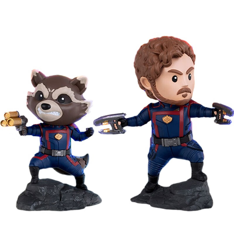 野兽王国【预定】银河护卫队3 星爵与火箭浣熊双入组桌面摆件q版手办