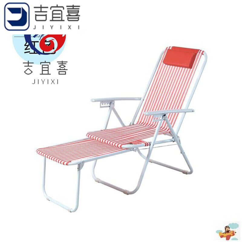 尼龙沙滩椅折叠椅躺椅睡椅午休折叠椅躺椅休闲椅靠椅睡 红色 红色尼龙