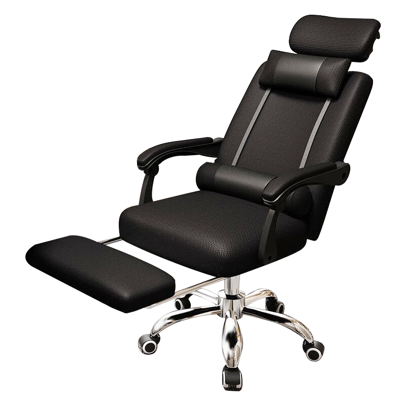 电脑椅办公椅电竞椅家用书房学生学习写字弓形椅座椅靠背会议椅工作椅麻将椅子透气简约 加固款黑网黑架 钢制脚