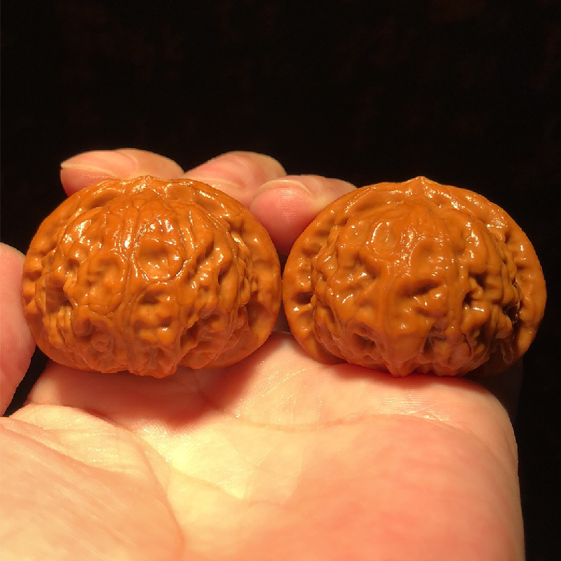 gmay 老戴文玩核桃麻核桃小众精品狮子头宫灯手把件