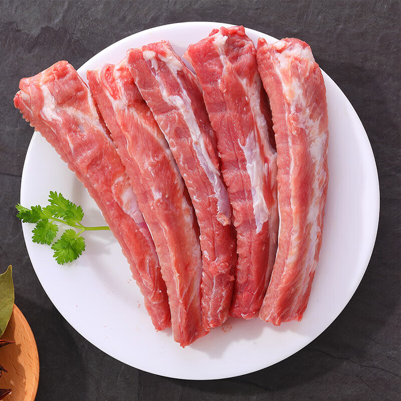 湘明有絮黑猪排骨新鲜纯肋排农家散养土淮猪肉冷冻生鲜仔排小排骨 2斤