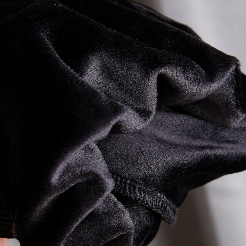 莎妮朵罗大码女装连衣裙秋冬新品胖mm胖人显瘦款遮肚遮肉修身小黑裙17820  黑色- 加绒 2XL 建议120-140斤穿着