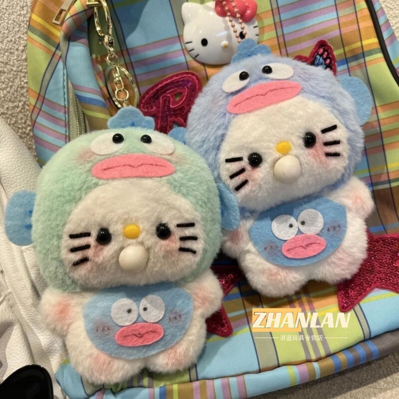 菲迪雅吐泡泡的小丑鱼kt录音玩偶成品 kitty猫吱吱叫挂件手工diy材料