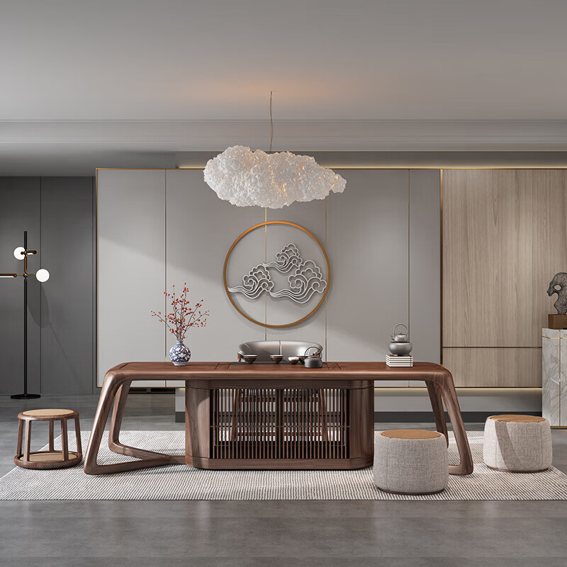 优依福茶室风茶几新中式茶桌椅组合禅意空间实木功夫茶台喝茶泡茶桌