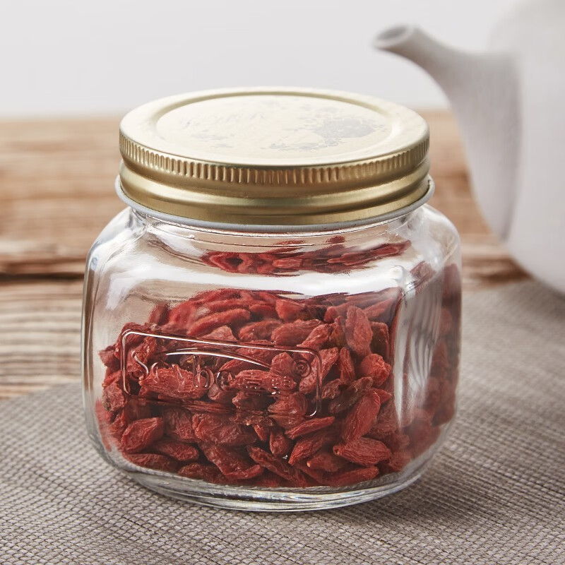 喜碧玻璃密封罐小号可叠放蜂蜜零食糖果储物罐奶粉收纳瓶茶叶罐 透明