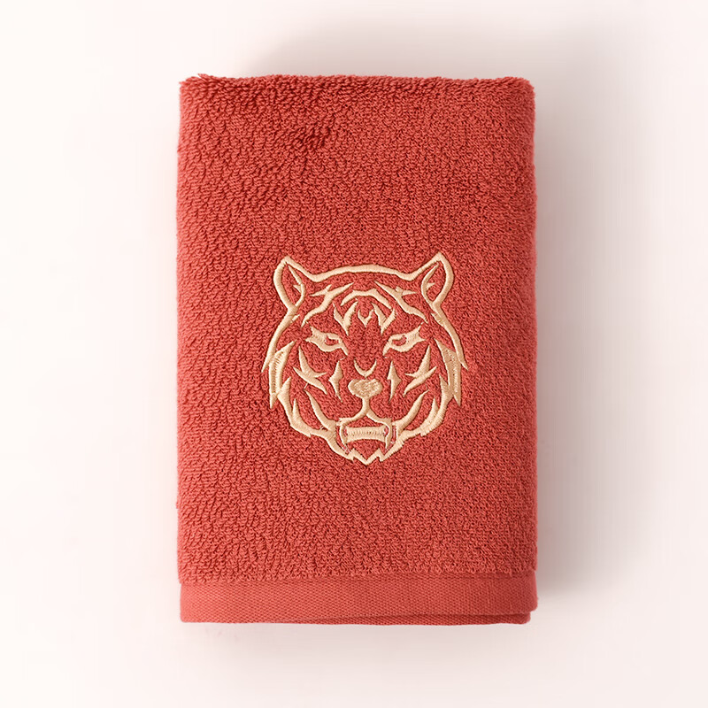 生威系列铁锈红毛巾虎年本命年男纯棉洗脸家用吸水全棉 铁锈红虎头 80