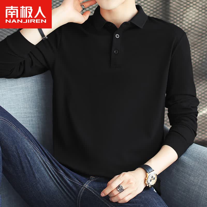 南极人polo衫男秋季休闲男装上衣潮流翻领衣服打底衫t恤长袖男黑色 XL属于什么档次？