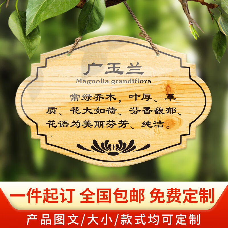 花草牌亚克力植树节树牌植物挂牌树木认养介绍标识提示牌设计定制学校