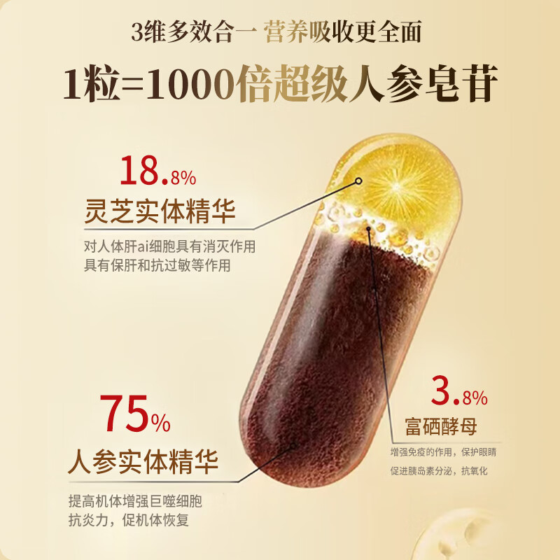 lifetoo稀有人参皂苷rh2rg3抗癌防肿瘤化疗患者养护中老年增强免疫力营养 3瓶【术后营养恢复】