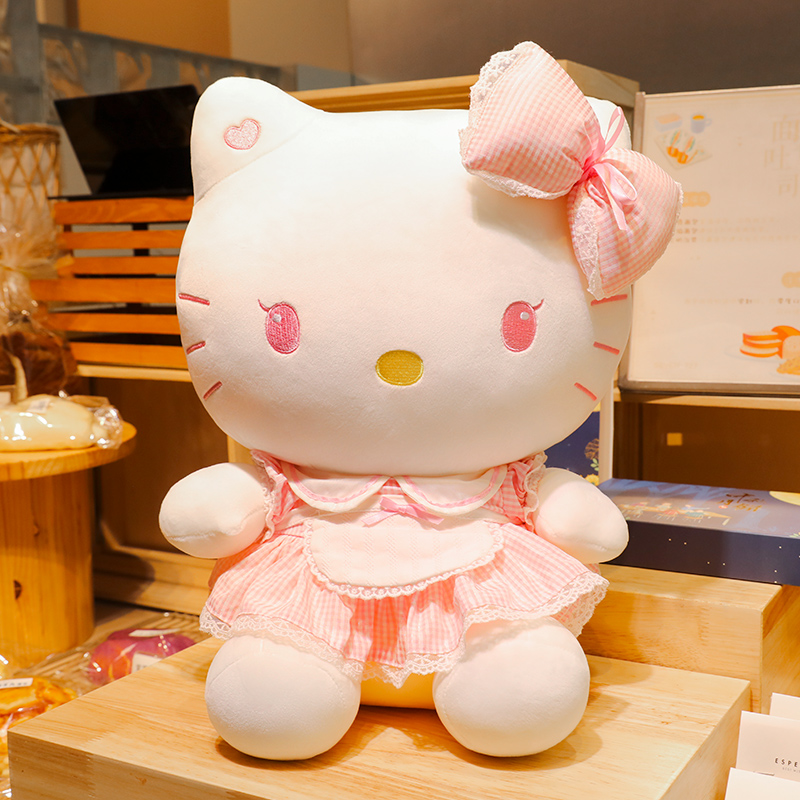 Hello Kitty 正版凯蒂猫公仔猫咪玩偶安抚毛绒玩具布娃娃靠垫枕头男女孩61六一儿童节礼物 送女友生日礼物女生礼品布娃娃抱枕 52cm洛丽塔粉色