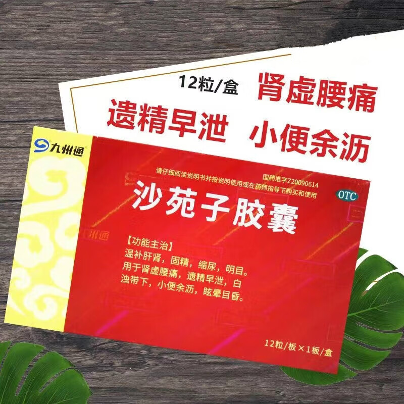 【送货上门 现货速发】九州通 沙苑子胶囊 12粒 温补肾脏  固精 缩尿