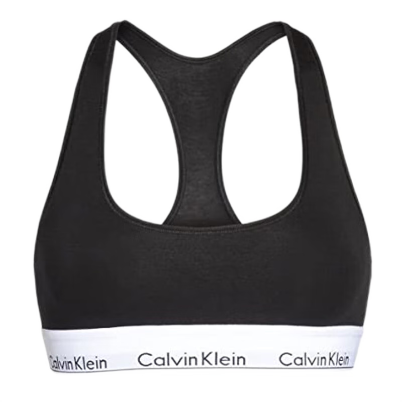 Calvin Klein女士经典工字背心文胸舒适无钢圈运动内衣 黑色 QF7058 001 S