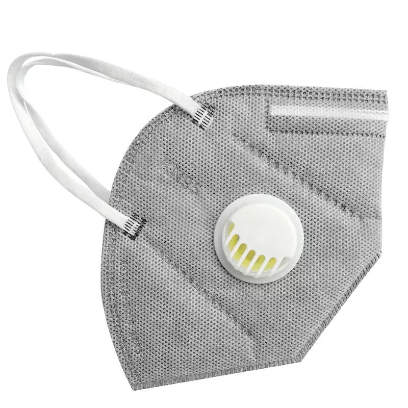kn95呼吸阀口罩高效防尘异味活性炭过滤煤矿专用防尘口罩 30只灰色