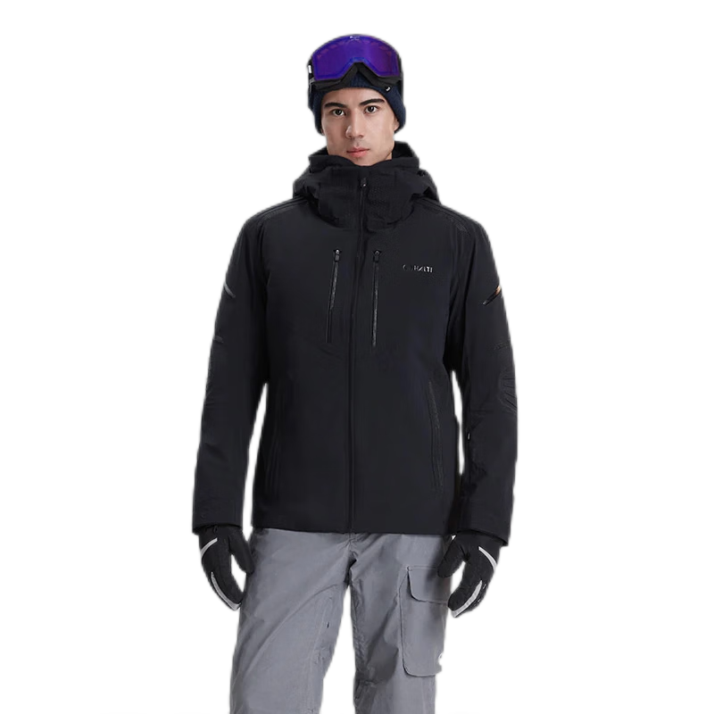 HALTI哈爾迪男士防風(fēng)防水保暖環(huán)保單雙板滑雪服H106-0052 黑色 L 175