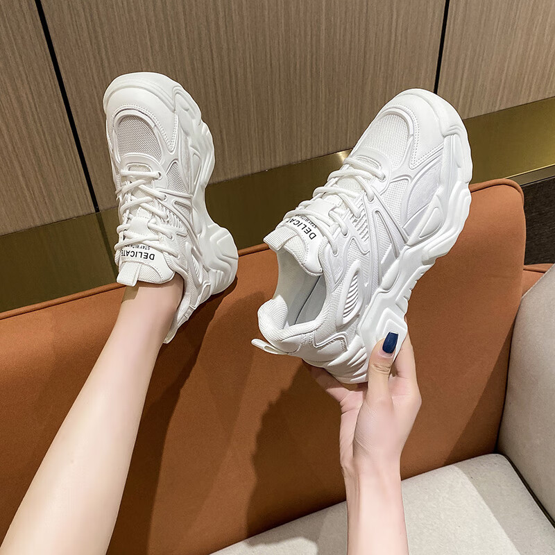 涵酷裔大码女鞋40-43宽胖脚显小春秋特子秋冬季新款老爹鞋肥厚底休闲