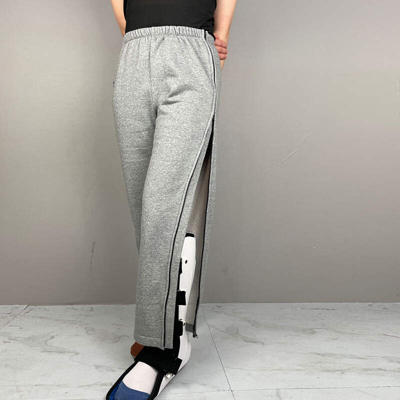 勤驰腿骨折病人穿的裤子秋冬加绒拉链式护理裤腿骨折卧床瘫痪住病病号