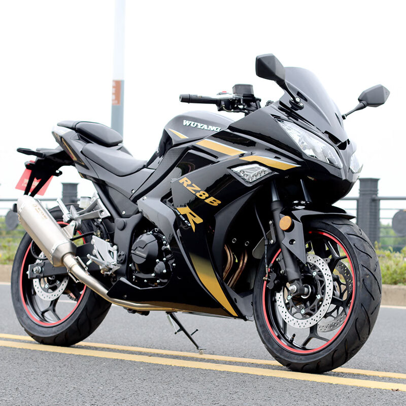 摩托车跑车地平线v6r3重机车趴赛双缸水冷整车可上牌 五羊sok200cc