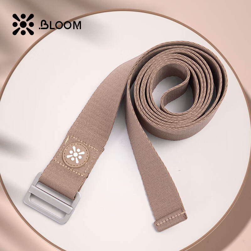 珀木瑜伽带多功能初学瑜珈绳伸展带开肩拉伸辅助针织带 秋叶褐-lb7086