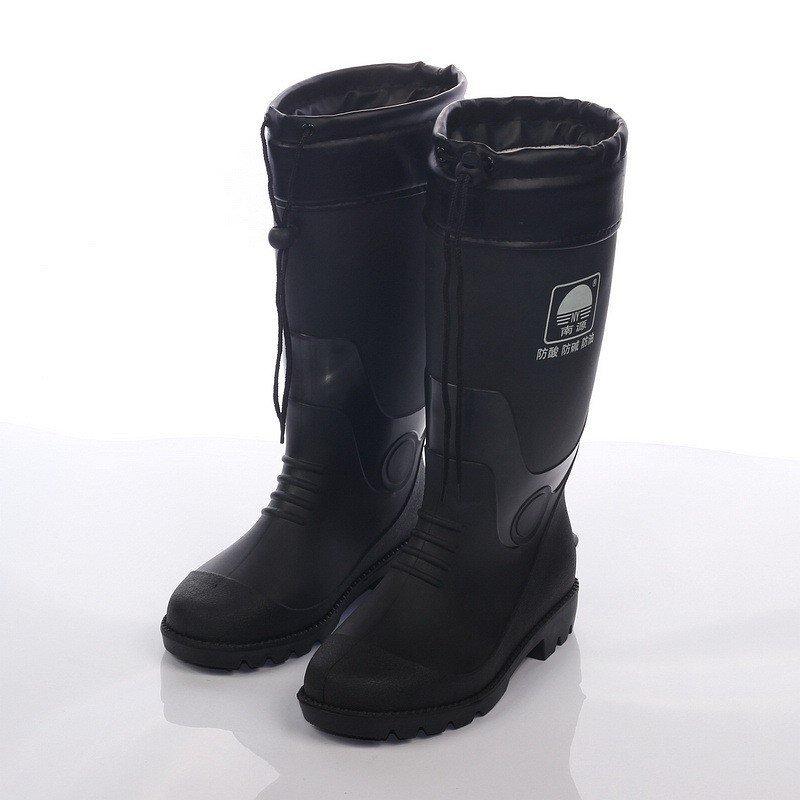 加绒户外防滑雨靴中筒牛筋底可拆卸加绒靴工矿靴防水低筒套靴耐磨雨靴