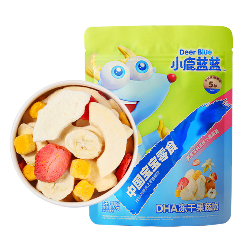 小鹿蓝蓝 DHA冻干果蔬脆 综合冻干果蔬5种果蔬儿童零食宝宝零食 30g怎么样,好用不?